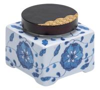 INOOMP Pot à Thé en Céramique Bleu et Blanc, Boîte de Rangement Hermétique, Design Traditionnel Chinois, Finition Lisse, Conservation Optimale pour Thé et Épices, Décor Intérieur, la