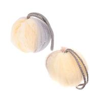 INOOMP Poufs de Bain en Pe 2pcs Poignée Confortable et Corde Courte, Boule Moussante pour Gommage Corps et Accessoires de Salle de Bain Colorés