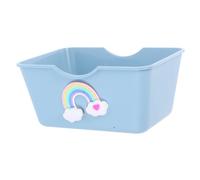 INOOMP pour Hamster avec Design Élevé Accessoire De Cage pour Petits Animaux pour Et Bains De Sable Modèle Mignon Bleu Arc-Ciel