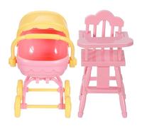 INOOMP Poussette Jouet pour Poupée Miniature avec Roues Design Réaliste en Abs Portable Et Léger pour Jeu Imaginatif Enfants