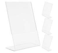 INOOMP Présentoir à code QR acrylique T-shape 15x10 cm Lot de 4 pour affichage numérique polyvalent sur bureaux en environnement professionnel