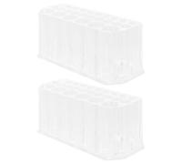 INOOMP Présentoir à Pinceaux Nail Art en Acrylique Transparent 26 Compartiments, Lot de 2 Supports Multifonctions pour Outils de Manucure et Maquillage, Organiseur Compact pour Bureau