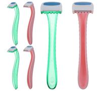 INOOMP Rasoir pour Femmes Lot de 6, Rasoir Intime et Corps pour Aisselles, Jambes et Bras, Lame Sécurisée, Usage Personnel et Voyage, Couleurs Aléatoires, Design Couleur Aléatoire