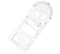 INOOMP Règle Géométrique Multifonction en Plastique pour Élèves Gabarit de Dessin et Outils de Mesure, pour Activités de Dessin et Applications Professionnelles, 1 Set