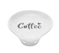 INOOMP Repose-cuillère en Céramique Lisse pour Cuillères Cuisine, Porte-cuillère Compact, Taille pour Cuillères à Café Soupe, Accessoire Pratique Cuisine et Coin Café, Nettoyage Facile
