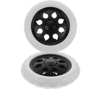 INOOMP Roue de Rechange pour Chariot 2 Pièces, Roulettes D'extérieur Silencieuses, Accessoires Robustes pour Chariot de Courses, Tondeuse à Gazon et Diable, Diamètre Standard, Usage