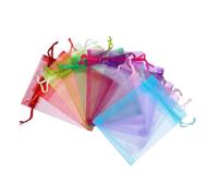 INOOMP Sachets Organza 100 Pcs 3X4 CM à Cordon, Paquet pour Bonbons et Bijoux, Emballage Présents Mariage, Maille Transparente Couleur Aléatoire