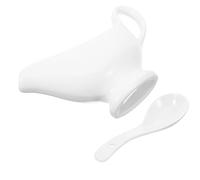 INOOMP Saucière en Céramique 175ml avec Cuillère Profonde, Bol à Condiments Anti-éclaboussures pour Sauces et Jus, Service 2 Pièces Repas en Famille et Dîners Professionnels