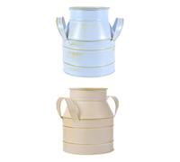 INOOMP Seau à Fleurs Vintage en Fer Forgé Lot de 2 pour Décoration Intérieure et Bureau, Accessoire Ornemental Chic à Plantes Séchées