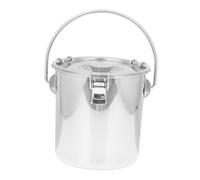 INOOMP Seau Étanche Acier Inoxydable Portable avec Boucle Seau Scellé Compact pour Usage Domestique et Stockage Sécurisé