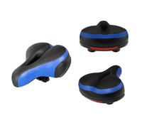 INOOMP Selle de Vélo Confortable Bleu en Cuir PU Mousse et Acier, Facile à Monter, pour Vélos de Montagne et Déplacements Quotidiens