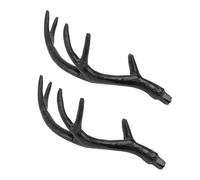 INOOMP Serrage-tête en Corne de Cerf Synthétique Noire, Taille Moyenne, Accessoire de Coiffure DIY pour Carnaval et Fêtes, Ornement Décoratif Réaliste Soi-même, Coiffe pour Déguisement