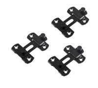 INOOMP Serrure de Porte Coulissante Loquet Robuste en Acier Inoxydable Noir 3pcs Améliore la Sécurité pour Portes Métalliques et Bois des Fenêtres et Armoires