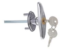 INOOMP Serrure de Porte de Garage Poignée en T Argentée, Acier Métallique Robuste, Facile à Utiliser et Compatible Universellement pour Maison et Hôtel, 1 Set