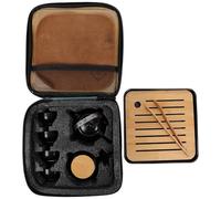 INOOMP Service à Thé Portable en Céramique Noire, Coffret Kung Fu 1 Théière 4 Tasses Pot, Plateau et Pochette de Voyage, Maison et Déplacement, Théière de Voyage Créative et Pratique