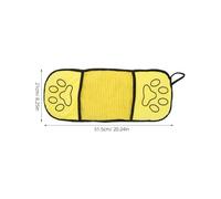 INOOMP Serviette de Bain pour Chien Absorbante Chenille Séchage Rapide pour Animaux avec Poches pour Mains pour Chats et Chiens de Petite Jaune