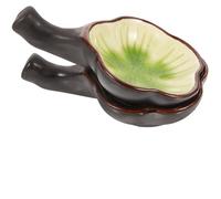 INOOMP Set de 2 Plats à Encre en Céramique Verte, Pratique et Multifonction pour Décoration D'étude et Calligraphie Raffinée