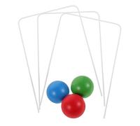 INOOMP Set de Croquet : Jeu de Plein Air en Bois pour Enfants - Balles et Arceaux, Accessoires pour Famille, Jardin, Terrasse et Pelouse