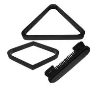 INOOMP Set de Râteliers de Billard en Bois Comprenant Triangle et Cadre, Brosse de Table et Facile à Nettoyer, pour Billard la Maison et Rassemblements