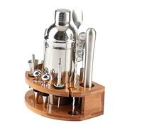 INOOMP Set de Shaker Cocktail Acier Inoxydable avec Passoire Outil Bar Professionnel pour Pendaison de Crémaillère et Préparation de Boissons
