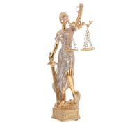 INOOMP Statue Décorative Justice en Résine Dorée, Sculpture Classique de Déesse pour Décoration de Bureau et Cabinet D'avocat, Objet Vintage D'intérieur