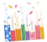 INOOMP Stickers Muraux Crayons de Couleurs pour Chambre Garçon et Fille Décoration PVC Autoadhésive sans Odeur Facile à Poser Design Coloré et Vibrant pour Salle de Jeux et Chambre