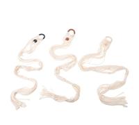 INOOMP Support Mural pour Guitare Acoustique et Ukulélé en Tissu et Bois Beige, Forme Trompette, Protège le Manche, pour Petits Espaces et Studios à Domicile, Lot de 3