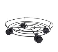 INOOMP Support pour Pots de Fleurs en Métal Noir Poulie Portable et Facile à Utiliser pour Maison et Jardin, Charge Jusqu'à 40kg