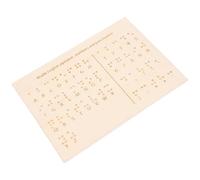INOOMP Tableau de Lettres Braille en Bois Beige pour Apprentissage et Éducation Braille, Outil Pédagogique Assisté pour Personnes Aveugles en Situation D'apprentissage