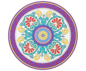 INOOMP Tapis de Protection Rond pour Bol Sonore Bouddhiste, Grand Format, en Pvc Léger Motifs Floraux Imprimés, Coussinet Décoratif et Fonctionnel pour Contemplation et Thérapie Sonore