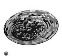INOOMP Tapis Illusion Optique 3D Rond 80 Cm, Tapis Antidérapant pour Salon et Chambre, Décoration Intérieure Moderne Motif Géométrique en Mosaïque Effet Profondeur