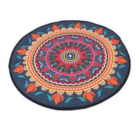 INOOMP Tapis Rond Mandala Lavable Orange, Antidérapant pour Salon | Non-tissé Polyester, Facile à Nettoyer, Antistatique, pour Tatami et Pièce de Séjour
