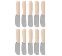 INOOMP Tartineur à Beurre 10 Pièces avec Manche Plastique | Surface Lisse et Arrondie sans Bavures, pour Crème de Gâteau, Confiture, Cafés et Rangement Facile