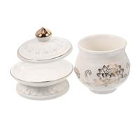 INOOMP Tasse Bouddhiste Porcelaine Lotus Blanche Récipient Sacré pour Temple Décoration et Multi-usage Bol Eau Bénite pour Culte et Rituel