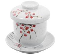 INOOMP Tasse en Céramique avec Couvercle - Petite Marmite Japonaise 1 Personne - Bol à Soupe, Bol à Ragoût pour Mijoté, Ustensile de Cuisson pour Dessert, Yaourt et Salade - Design