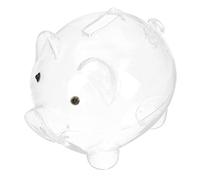 INOOMP Tirelire Décorative Transparente en Verre Borosilicate, Pot De Fonds Petit Format, Animal Cochon, pour Décoration Bureau Et Maison, Présent Garçon Et Filles, Objet De Rangement Pièces