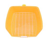 INOOMP Toilette Anti-éclaboussures pour Lapin Jaune Grille en Plastique Facile à Nettoyer, Petite Salle de Bain Adaptée aux Lapins et Chinchillas