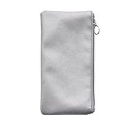 INOOMP Trousse de Maquillage en Similicuir PU Argentée, Facile à Nettoyer et Résistante la Déformation, Pochette Cosmétique Zippée Compacte, pour L'école Glisser Un Paquet à Main