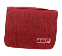 INOOMP Trousse de Toilette Crochet Pliable en Tissu Cationique Rouge Grosse Capacité Multifonctionnelle Voyage Camping