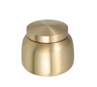 INOOMP Urne Funéraire en Laiton Scellée Hermétique Petite Urne Décorative Ronde Compacte pour Cendres Humaines et Animales Récipient Portable Multi-usages Métal Pratique