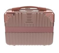 INOOMP Valise de Maquillage Trolley Abs 14 Pouces Résistante aux Chocs, Boîte de Rangement Cosmétique Portable pour Voyage, Contenant Articles de Toilette Grosse Capacité, Format Cabine