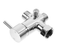 INOOMP Vanne Inverseuse en Cuivre Argentée 4 Voies Réglage Ajustable du Débit D'eau pour Douchette Toilette Wc et Bidet, Kit de Réparation Pratique