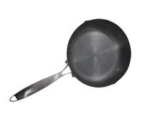INOOMP Wok en Acier Inoxydable 26 Cm à Motif Nid D’abeille, Poêle Antiadhésive Robuste Compatible Induction, Ustensile Cuisine pour Cuisson Saine et Facile à Nettoyer