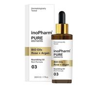 inoPharm Pure Elements Sérum pour le visage à l'huile de rose et d'argan bio | Sérum d'huile sèche nourrissant avec formule riche - 30 ml