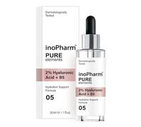 inoPharm Pure Elements Sérum pour le visage avec 2 % d'acide hyaluronique et vitamine B5 30 ml