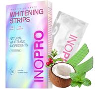 InoPro Green Teeth Whitening Strips - Peroxide Free Whitening Strips - Whitening Without The Harm - Deep Stains Removal - Sensitivity Free - 14 traitements, 28 Strips