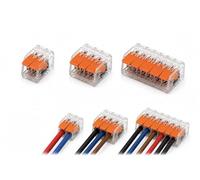 Inov Paris Connecteurs Électriques Rapides 90 PCS, Bornes à Levier 2/3/5 Ports, 32A 250V, Compatible Fils Rigides et Souples, Installation sans Outil, Kit Wago Universel, Matériau PC et Cuivre