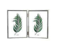 Inov8 Cadre photo plaqué argent résistant au ternissement - Cadre double bord fin pour deux photos de 18 x 12 cm