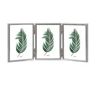 Inov8 Cadre photo plaqué argent résistant au ternissement - Cadre triple bord fin pour trois photos 9 x 12 cm