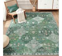 INOVADAY Boho Tapis de Salon Lavable en Machine 120x170 cm Vert Foncé